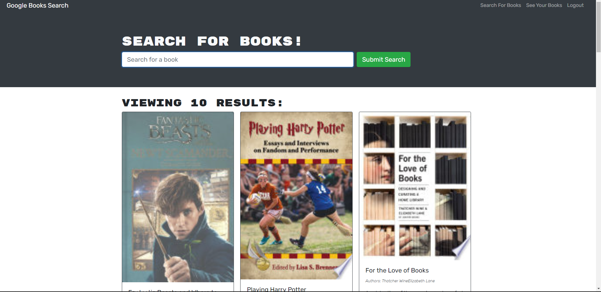 Image of book-search website