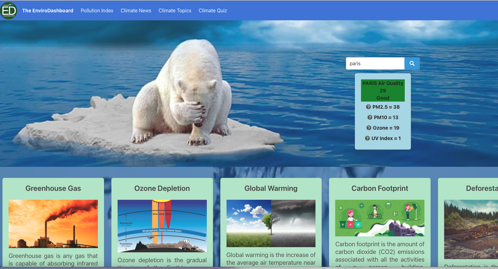 Image of enviro website